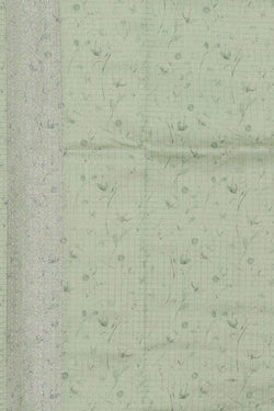 Image of Printed Light Sea Green Silk Saree