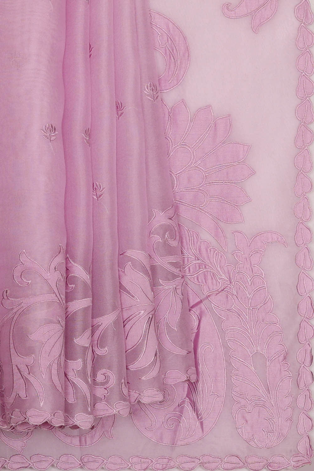 Organza Lavender Pink Saree