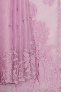 Image of Organza Lavender Pink Saree