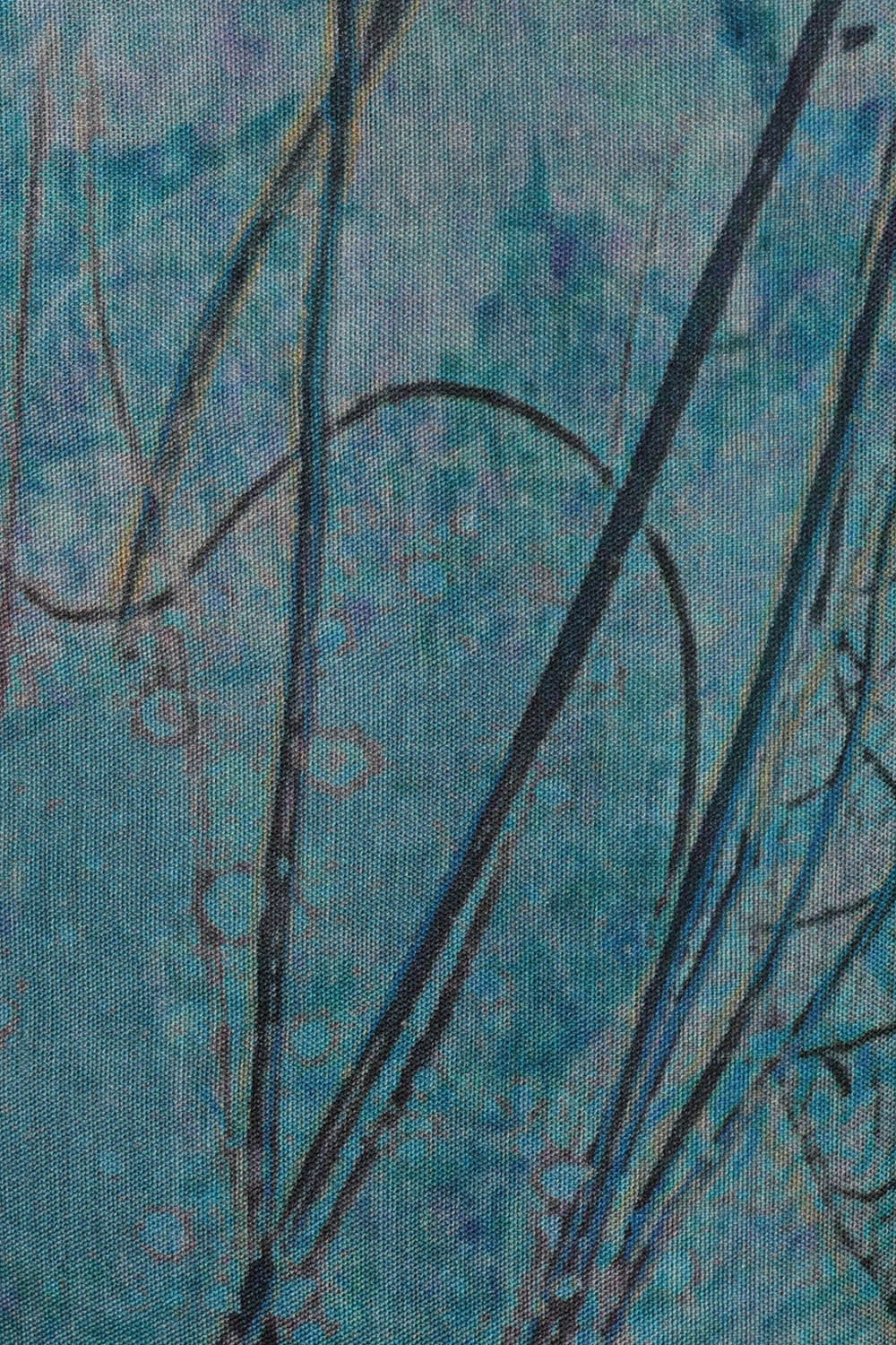 Image of Printed Blue Silk Saree