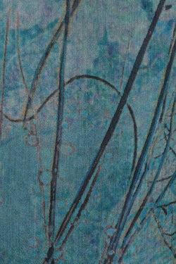 Image of Printed Blue Silk Saree