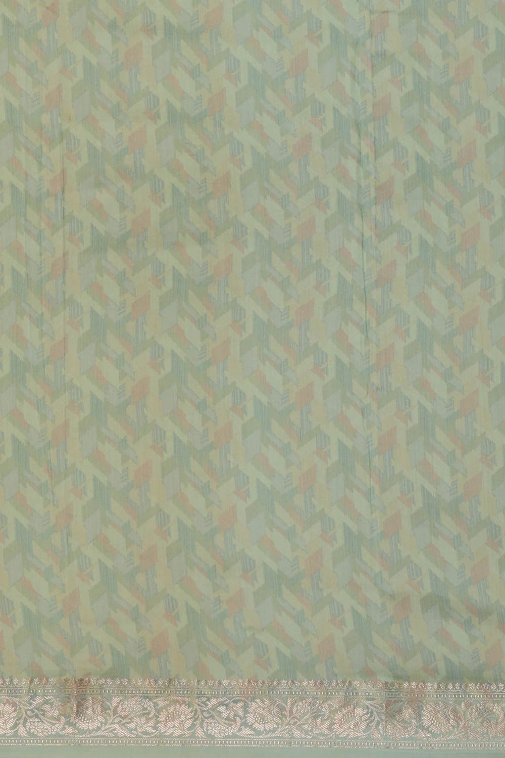 Image of Printed Sea Blue Silk Saree