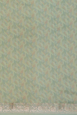 Image of Printed Sea Blue Silk Saree