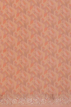 Image of Printed Light Peach Silk Saree