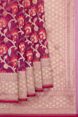 Image of Banarasi Kora Magenta Saree