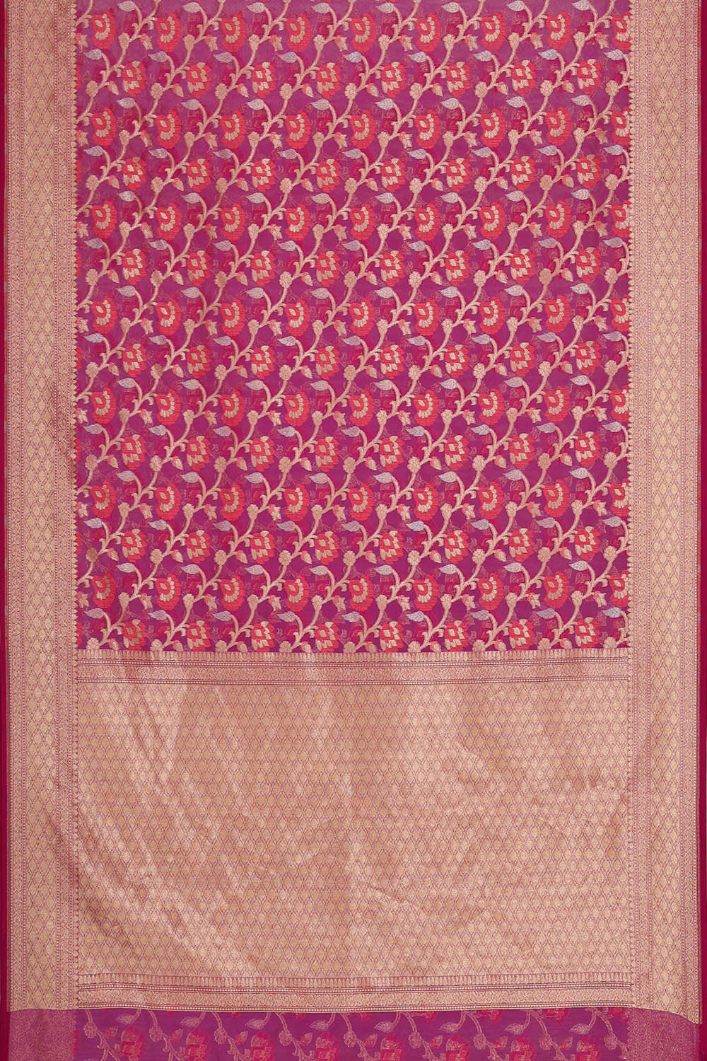 Banarasi Kora Magenta Saree