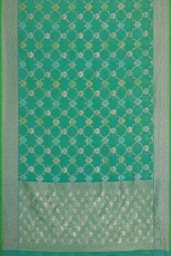 Image of Banarasi Kora Deep Sea Green Saree