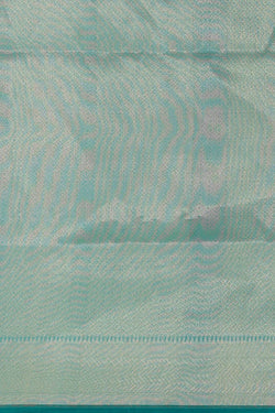 Image of Banarasi Kora Teal Blue Saree