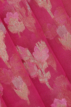 Image of Banarasi Kora Pink Saree