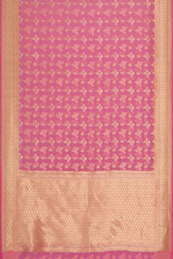 Image of Banarasi Kora Pink Saree