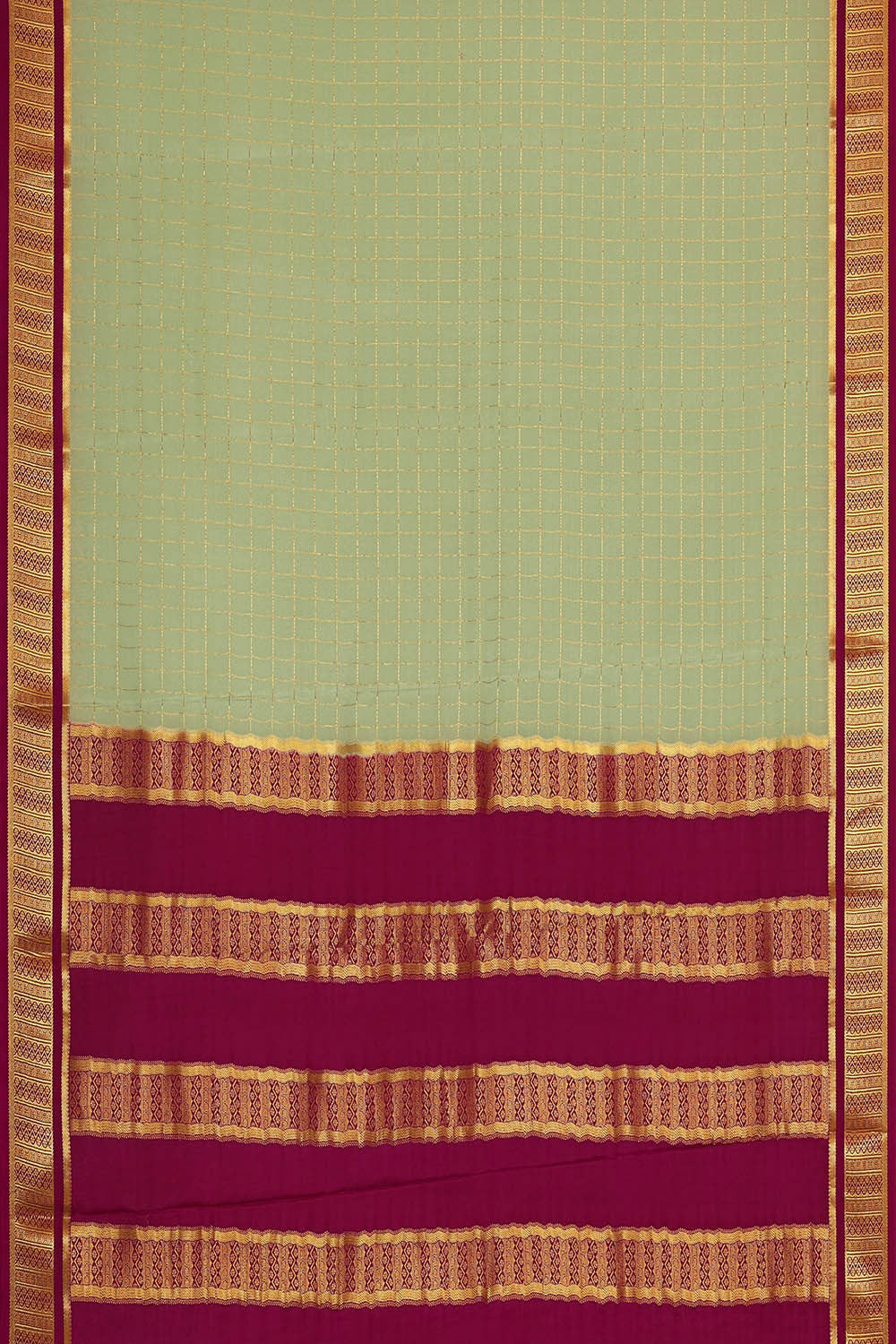 Binny Crepe Pista Green Saree