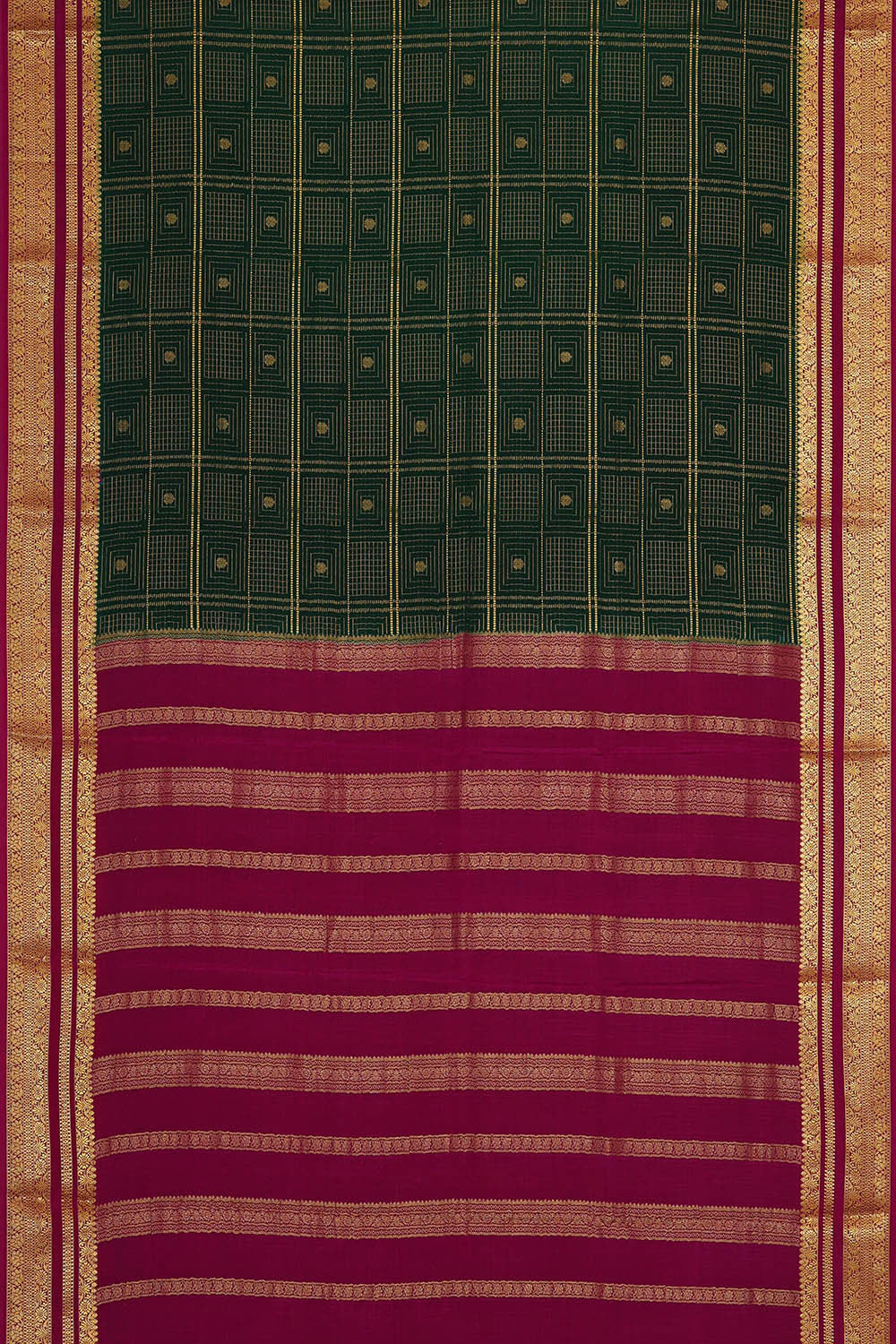 Binny Crepe Bottle Green Saree