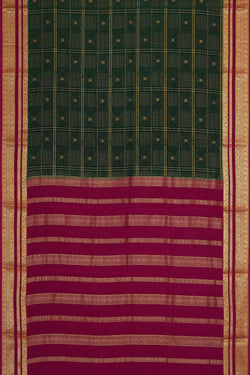 Image of Binny Crepe Bottle Green Saree