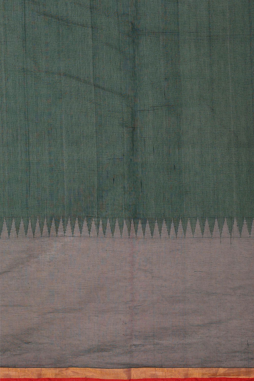 Image of Ponduru Cotton Bottle Green Saree