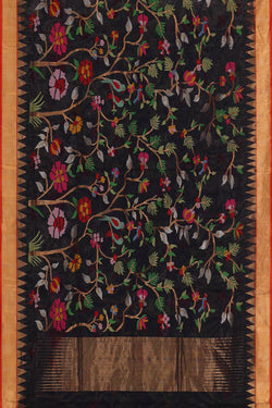Image of Ponduru Silk Black Saree