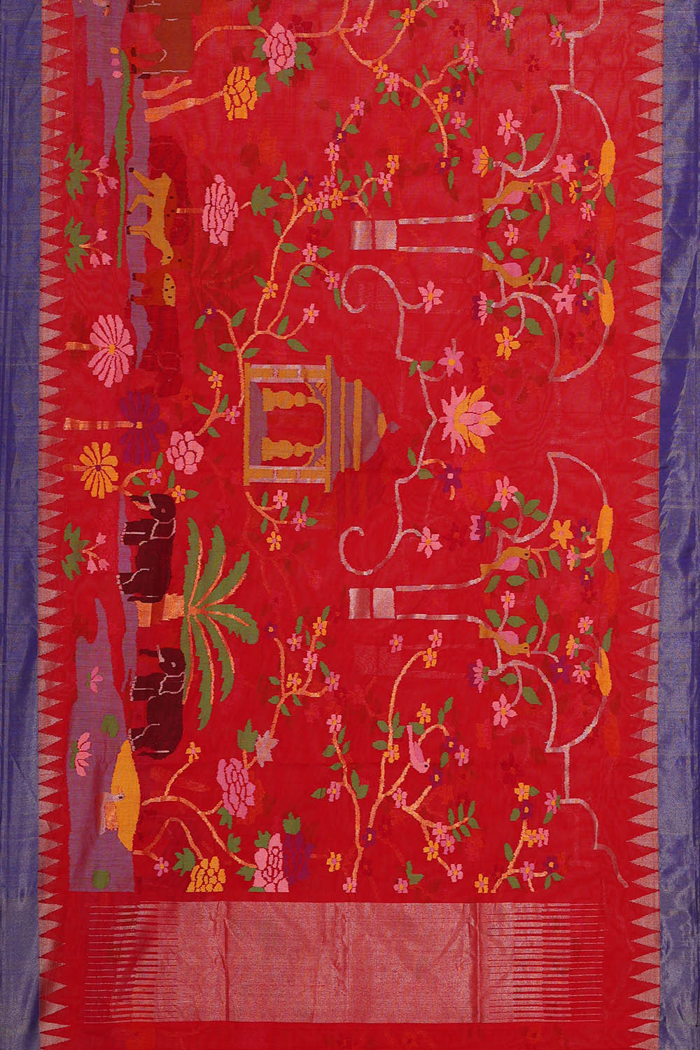 Image of Ponduru cotton Red Saree