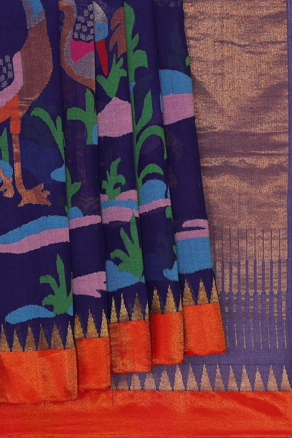 Image of Ponduru cotton Violet Saree