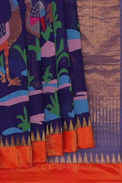Image of Ponduru Silk Violet Saree