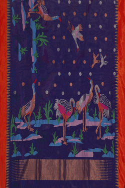 Image of Ponduru Silk Violet Saree