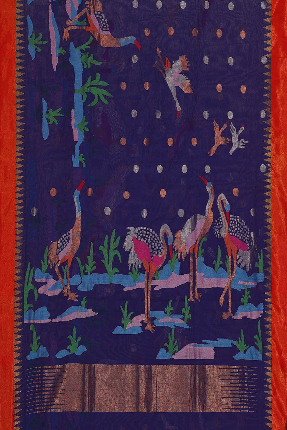 Image of Ponduru cotton Violet Saree