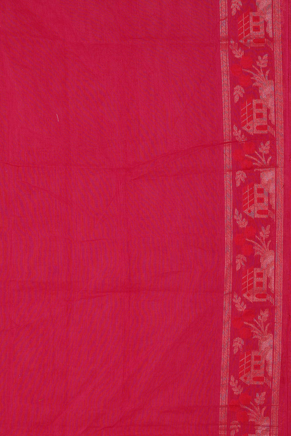 Image of Banarasi Cotton Rani Pink Saree