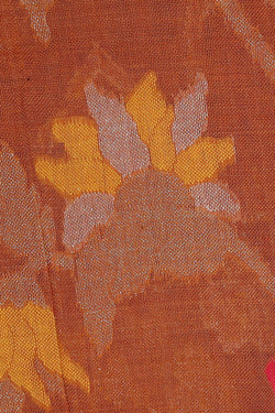 Image of Banarasi Cotton Creamy Brown Saree