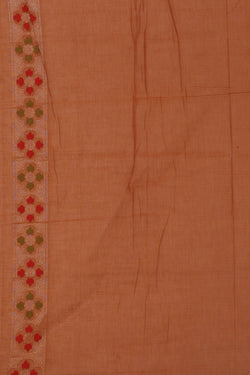 Image of Banarasi Cotton Creamy Brown Saree