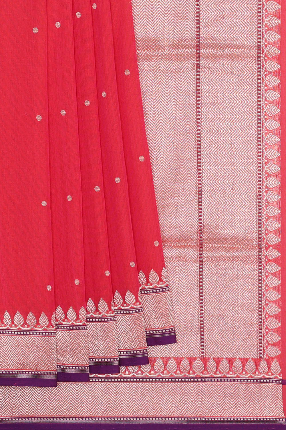 Image of Banarasi Cotton Red Saree