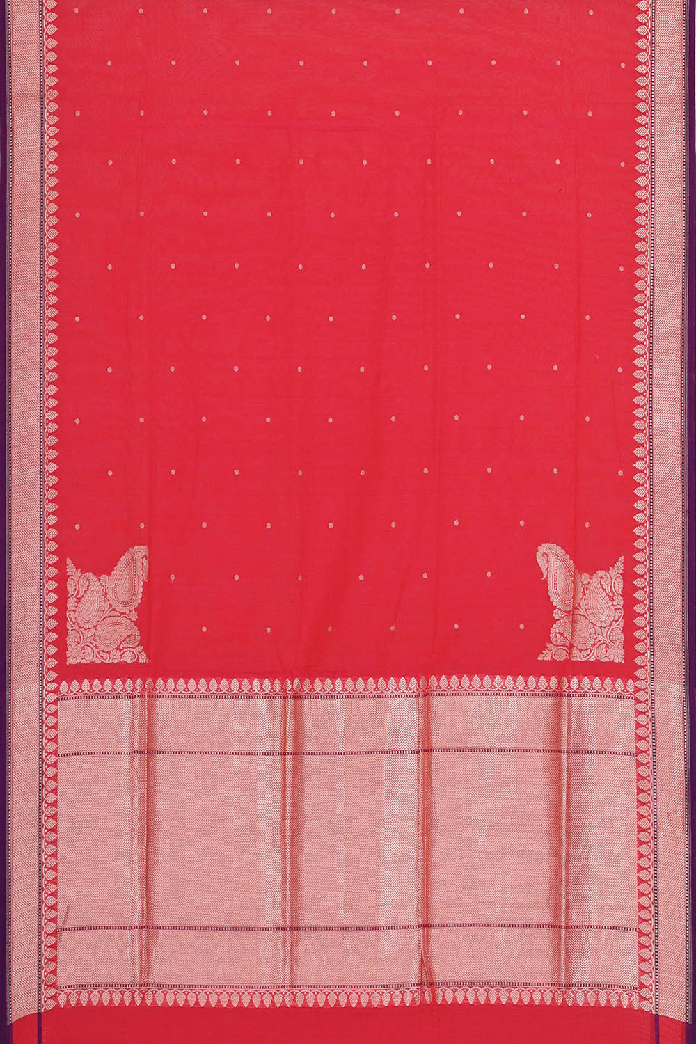 Image of Banarasi Cotton Red Saree
