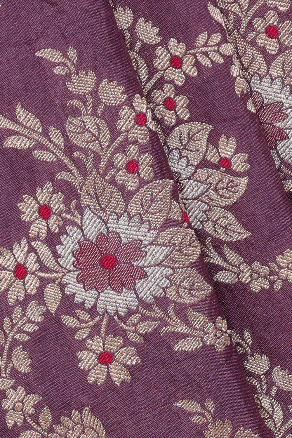 Image of Banarasi Silk Dark Lavender Saree