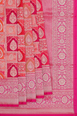 Image of Banarasi Silk Pink-Peach Saree