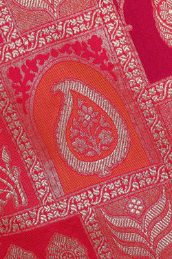 Image of Banarasi Silk Pink-Peach Saree