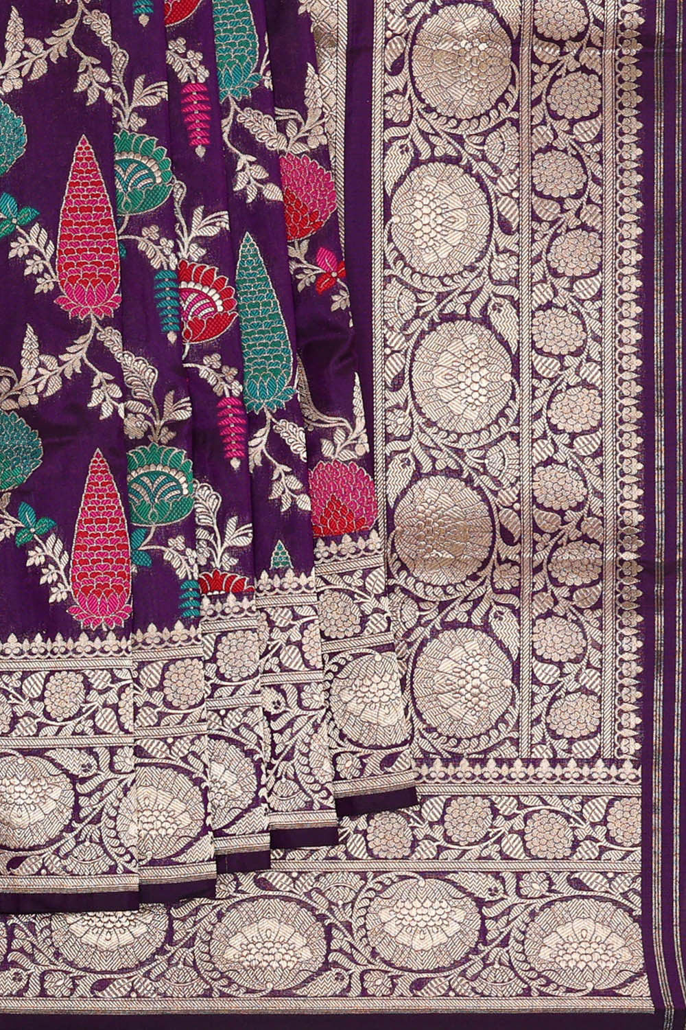 Image of Banarasi Silk Violet Saree