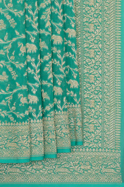 Image of Banarasi Georgette Deep Sea Green Saree