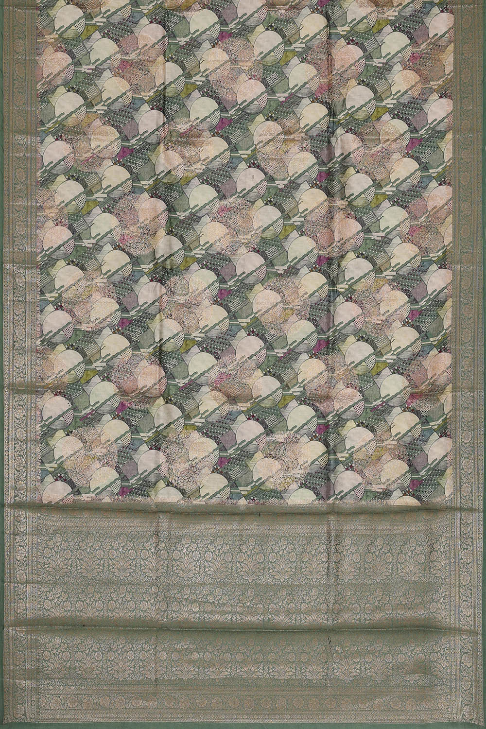 Image of Printed Banarasi Multicolour Saree