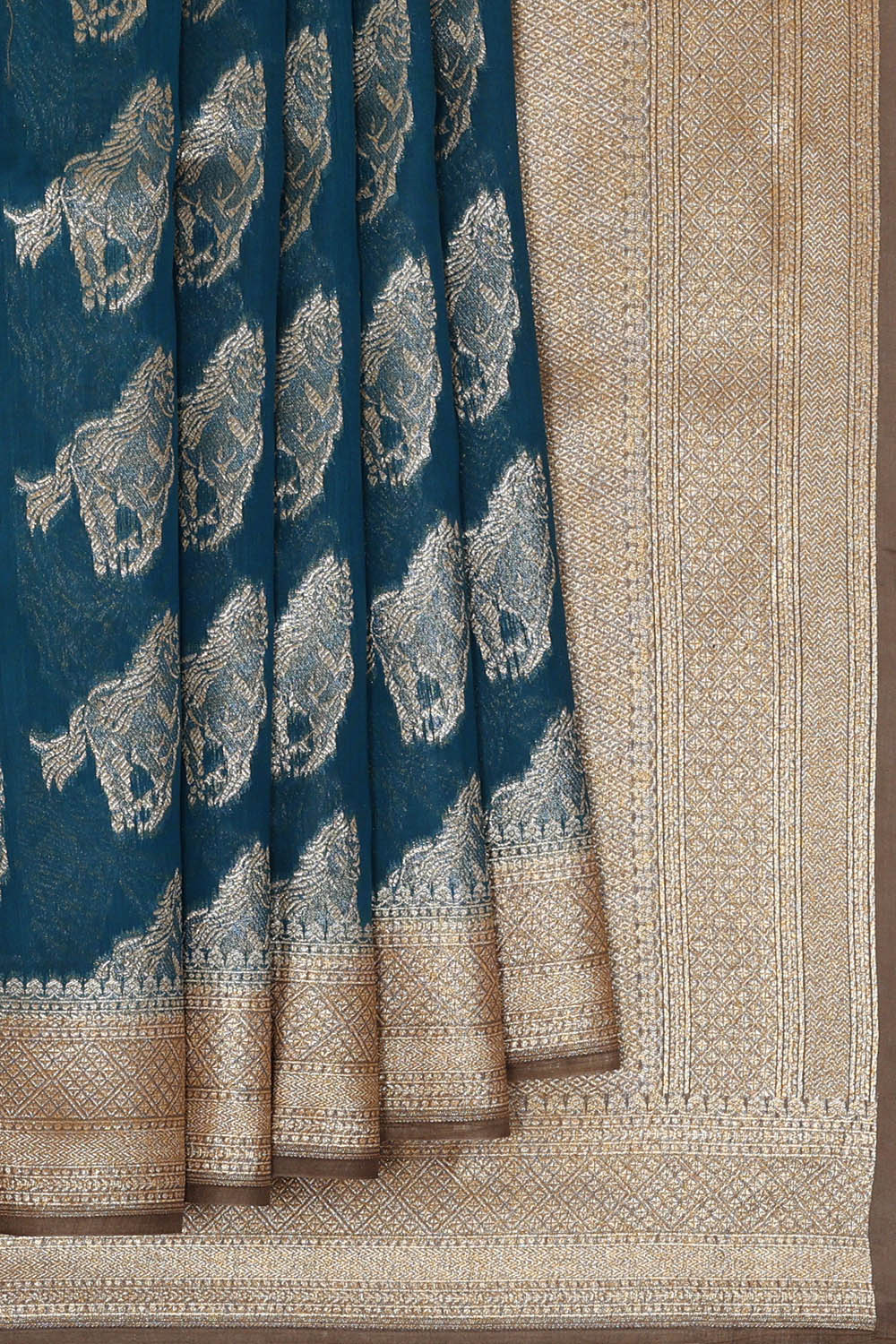 Image of Banarasi Chiniya Silk Blue Saree