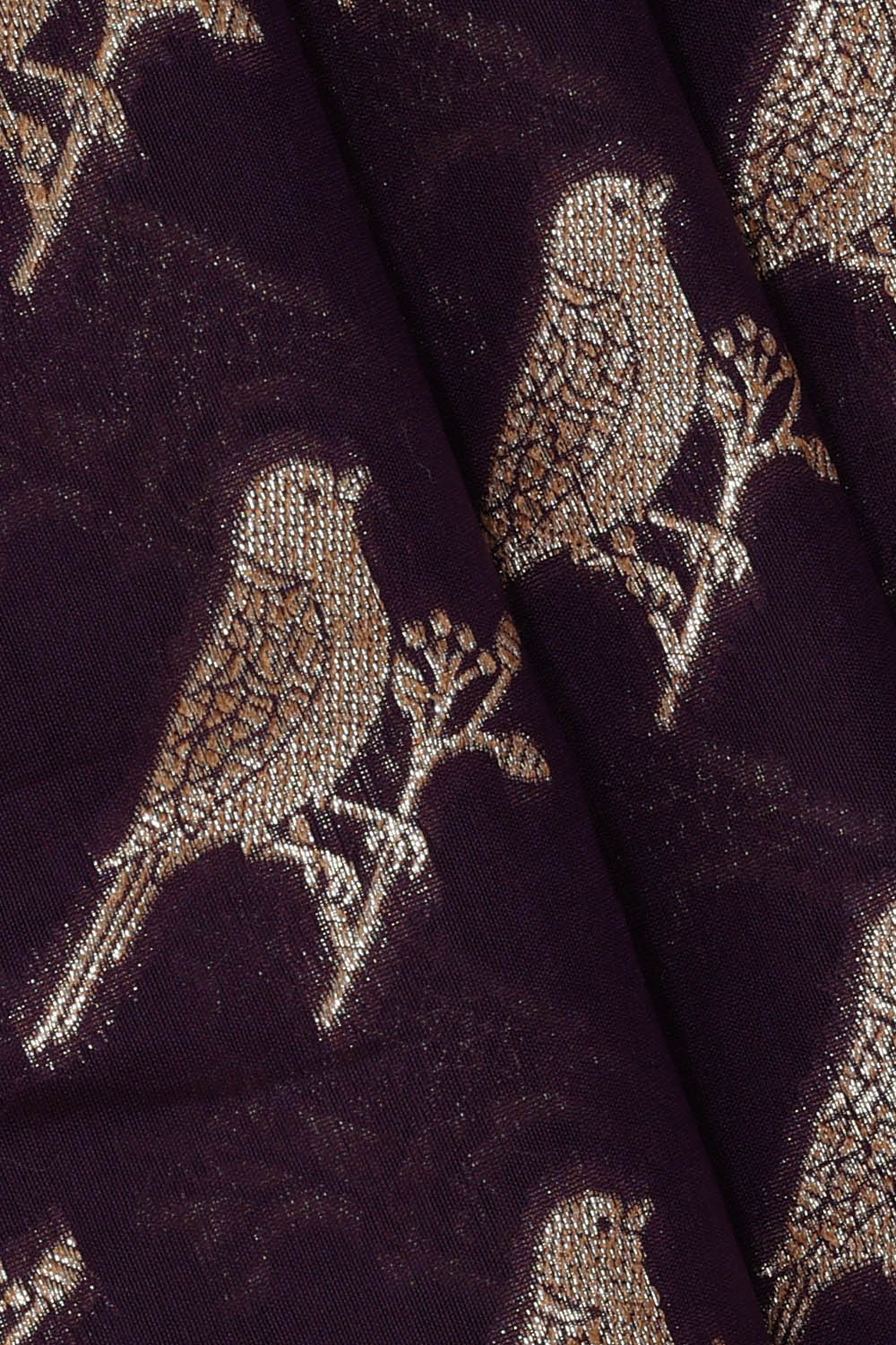 Image of Banarasi Chiniya Silk Dark Violet Saree