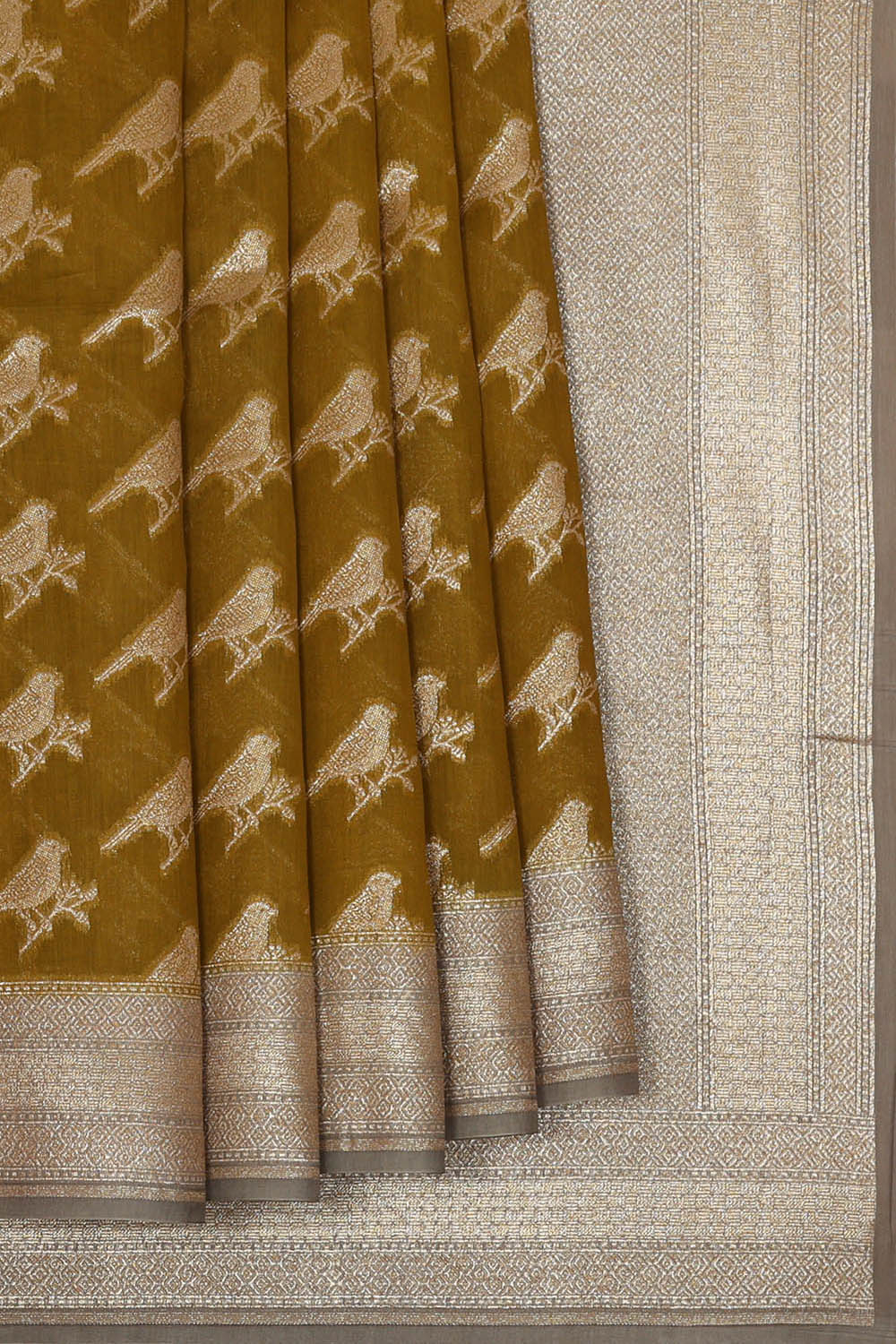 Image of Banarasi Chiniya Silk Pale Green Saree