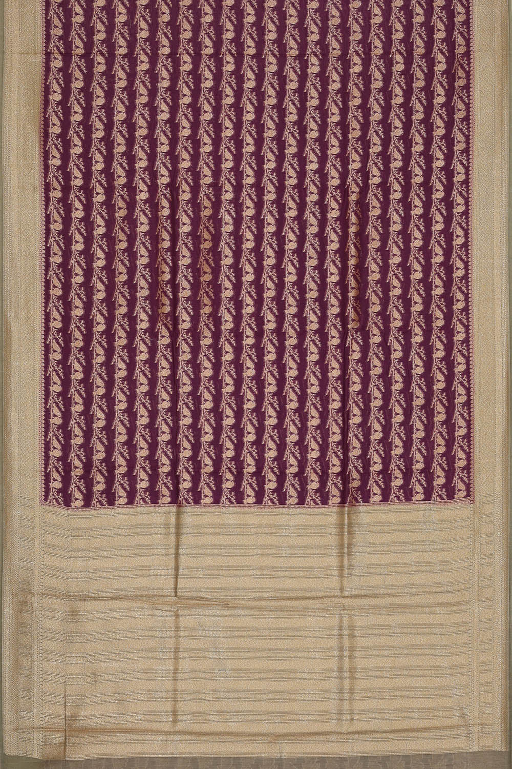 Image of Banarasi Chiniya Silk Dark Purple Saree