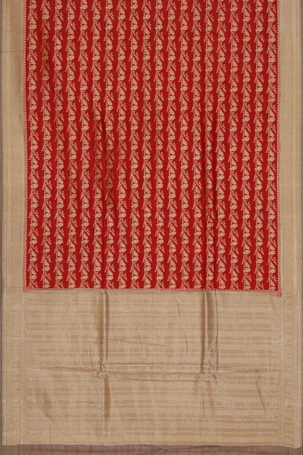 Image of Banarasi Chiniya Silk Red Saree