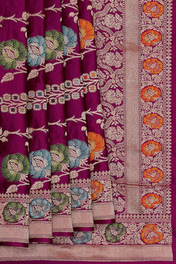 Image of Banarasi Silk Deep Wine Saree