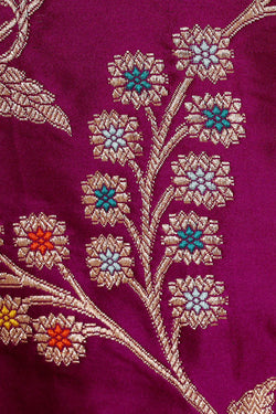 Image of Banarasi Silk Deep Wine Saree