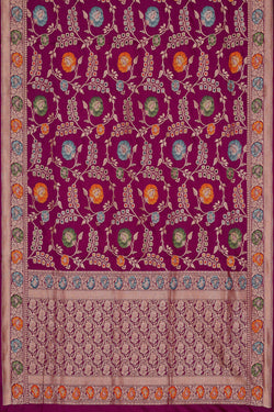 Image of Banarasi Silk Deep Wine Saree