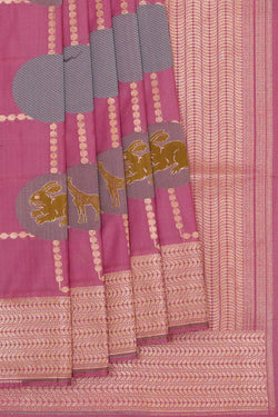 Image of Banarasi Silk Onion Pink Saree