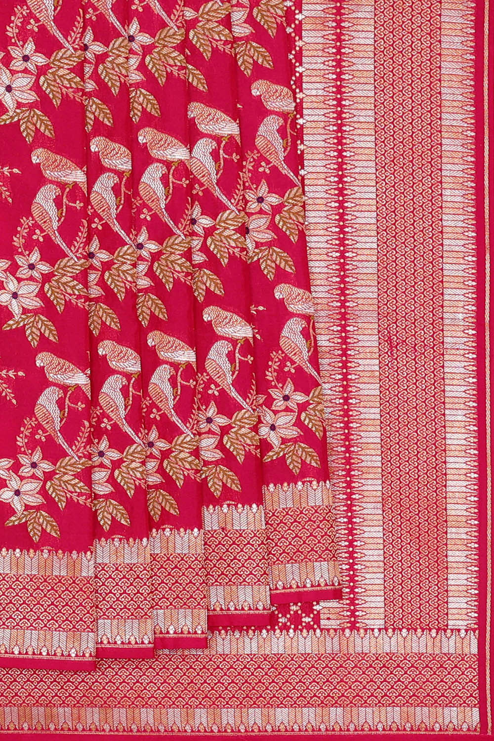 Image of Banarasi Silk Reddish Pink Saree