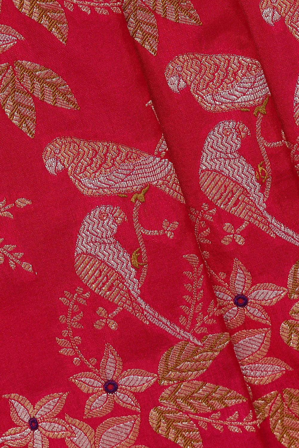 Image of Banarasi Silk Reddish Pink Saree