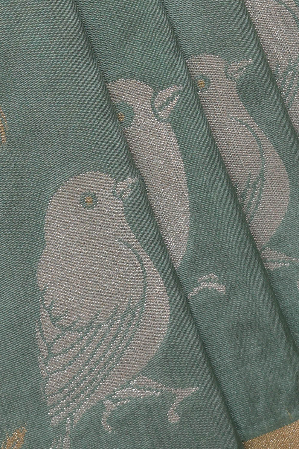 Image of Banarasi Silk Sage Green Saree