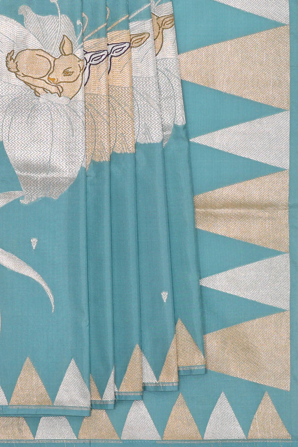 Image of Banarasi Silk Blue Saree