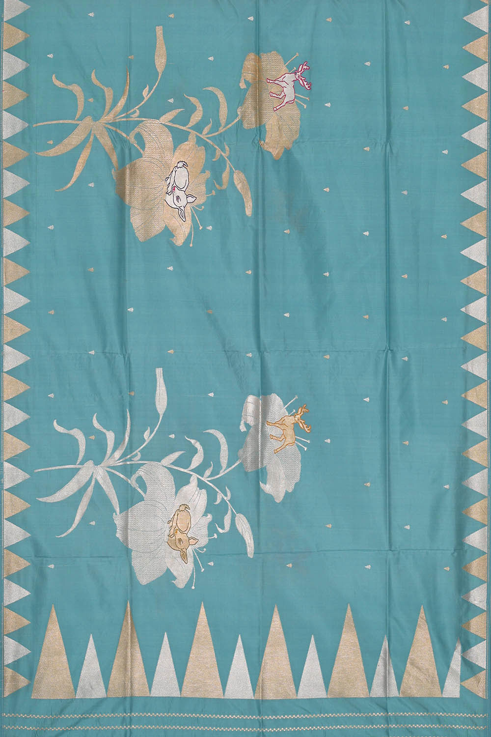 Image of Banarasi Silk Blue Saree