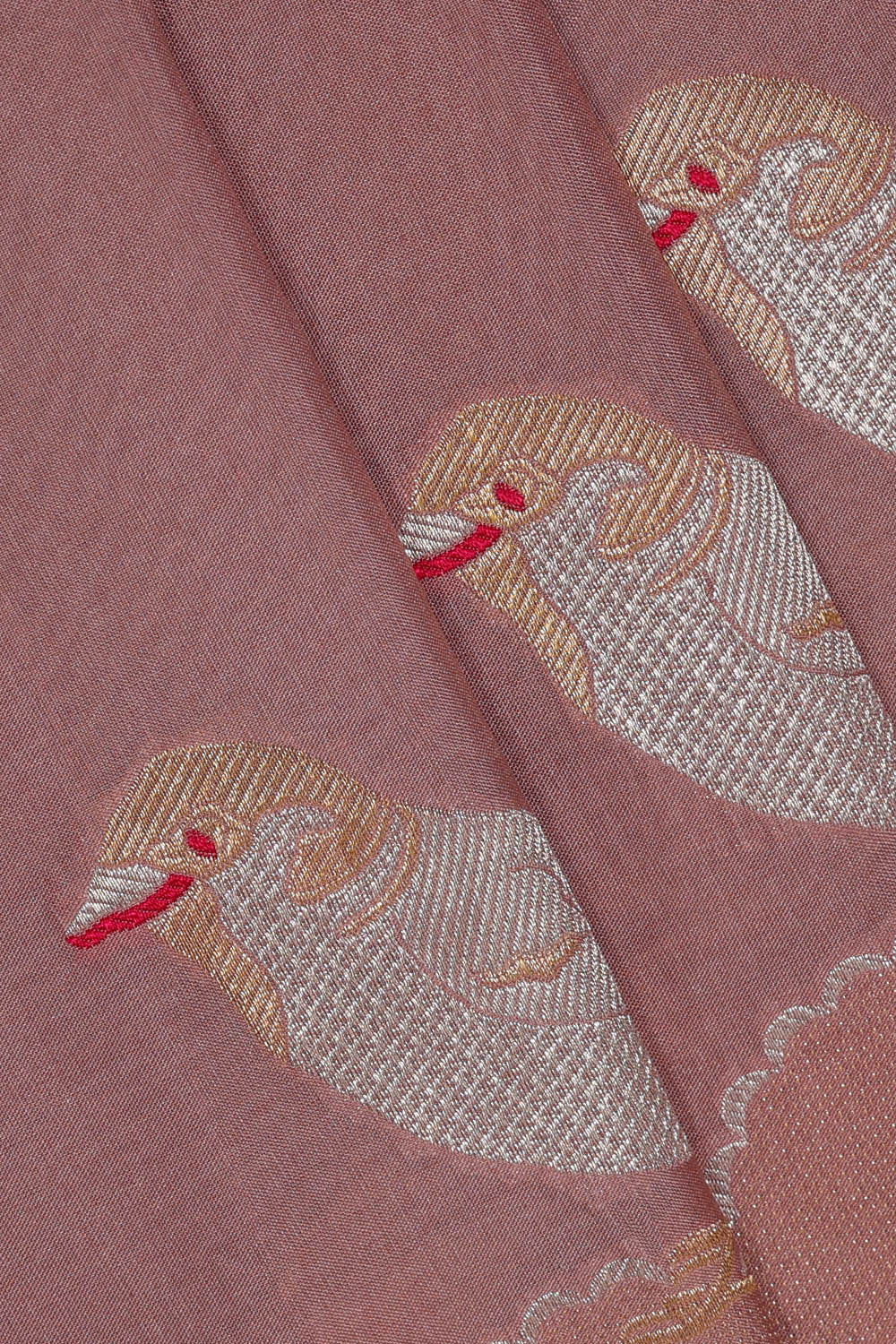 Image of Banarasi Silk Dull Peach Saree